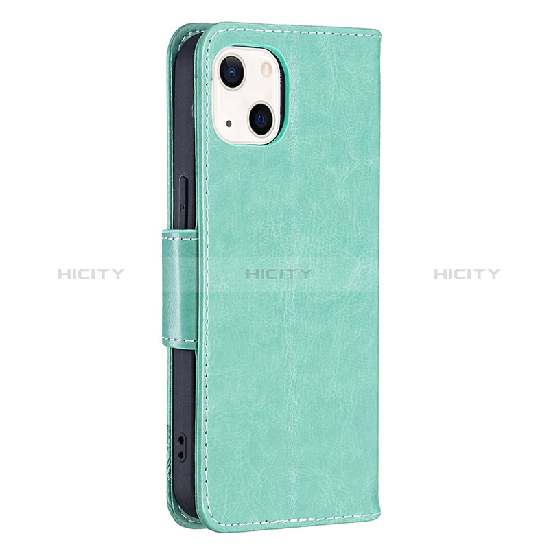 Custodia Portafoglio In Pelle Farfalla Cover con Supporto L09 per Apple iPhone 15 Plus Verde