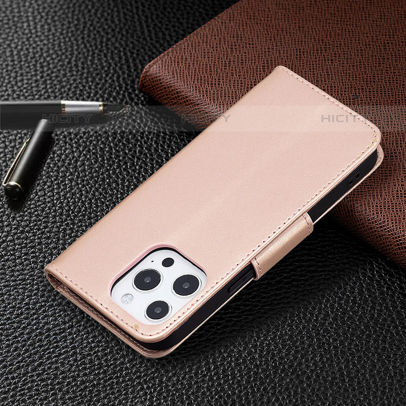 Custodia Portafoglio In Pelle Farfalla Cover con Supporto L09 per Apple iPhone 15 Pro Max Rosa