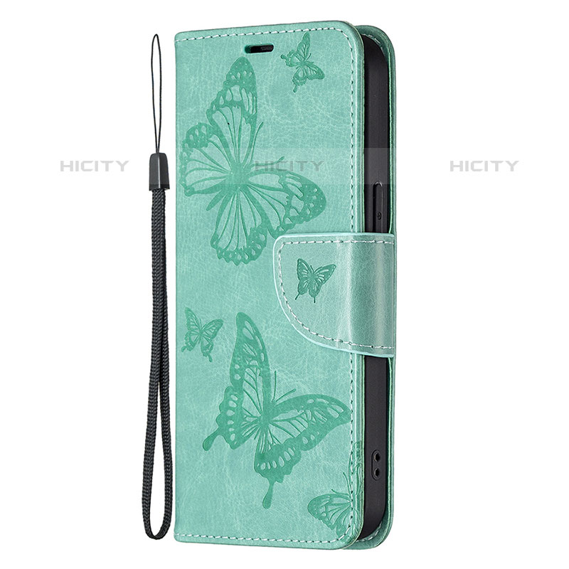 Custodia Portafoglio In Pelle Farfalla Cover con Supporto L09 per Apple iPhone 15 Pro Verde