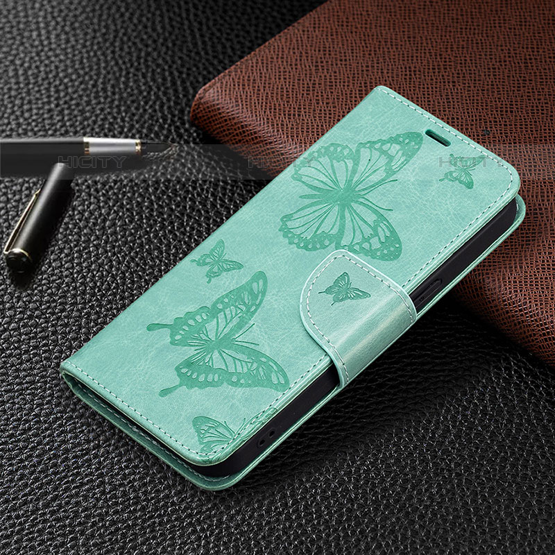 Custodia Portafoglio In Pelle Farfalla Cover con Supporto L09 per Apple iPhone 16 Pro Verde