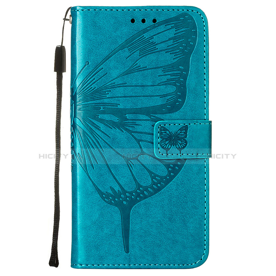 Custodia Portafoglio In Pelle Farfalla Cover con Supporto L10 per Apple iPhone 13 Pro Blu