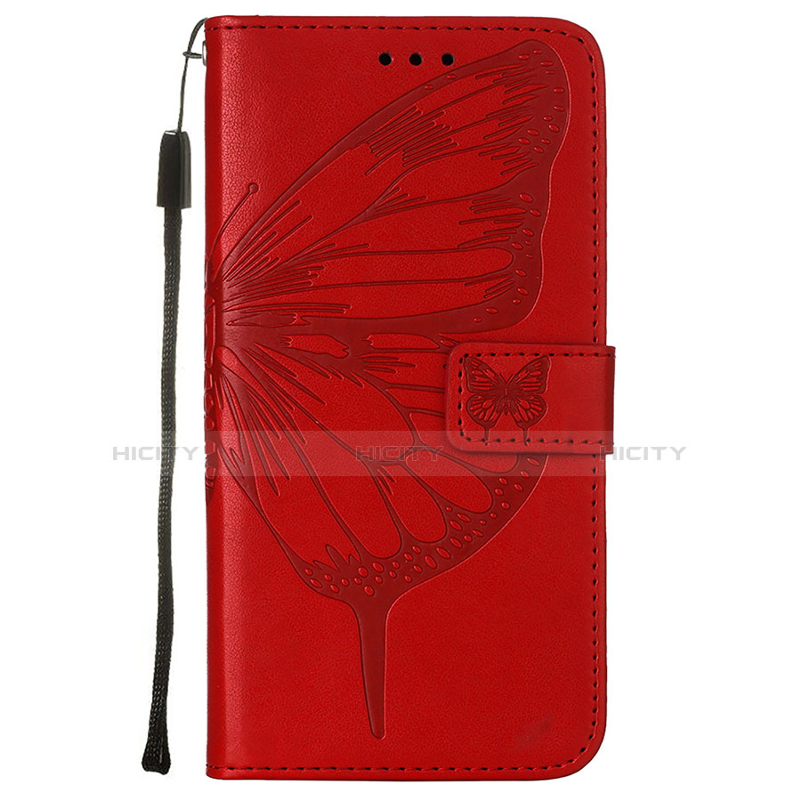 Custodia Portafoglio In Pelle Farfalla Cover con Supporto L10 per Apple iPhone 13 Pro Max Rosso