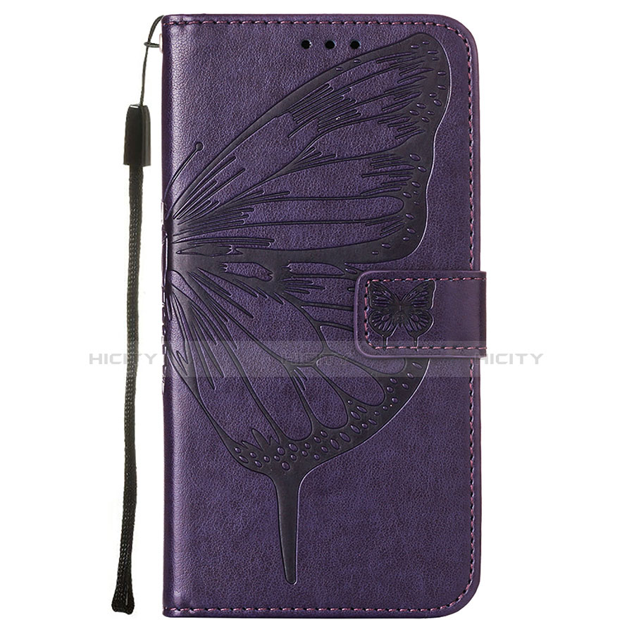 Custodia Portafoglio In Pelle Farfalla Cover con Supporto L10 per Apple iPhone 13 Pro Viola