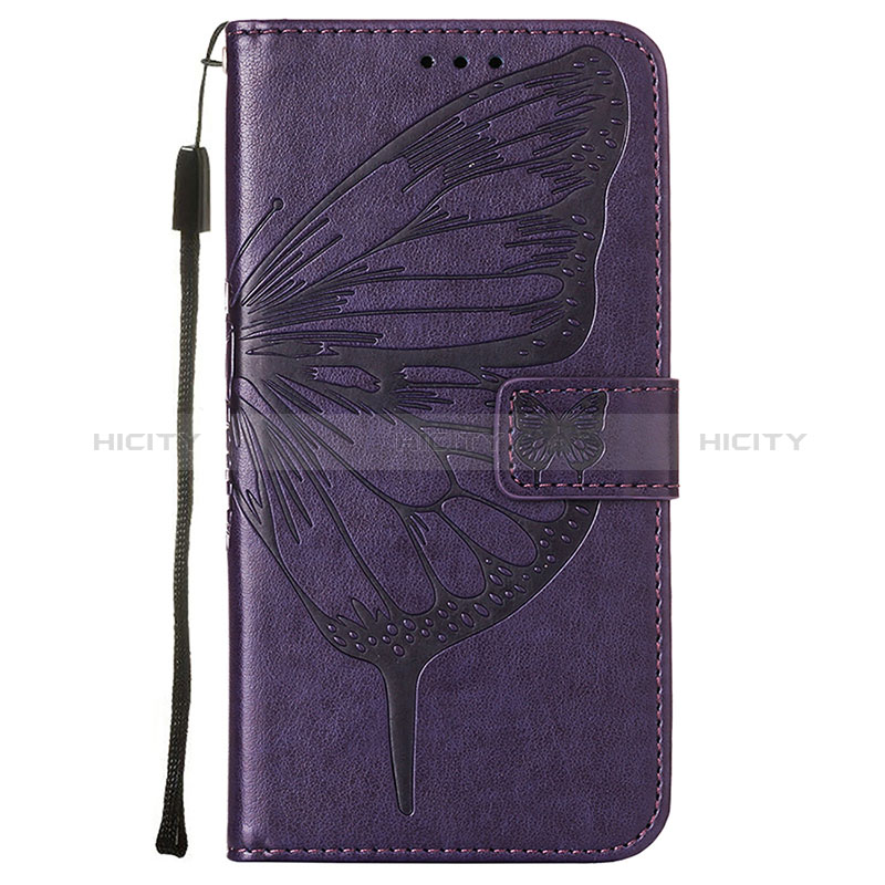 Custodia Portafoglio In Pelle Farfalla Cover con Supporto L10 per Apple iPhone 14 Pro Max Viola