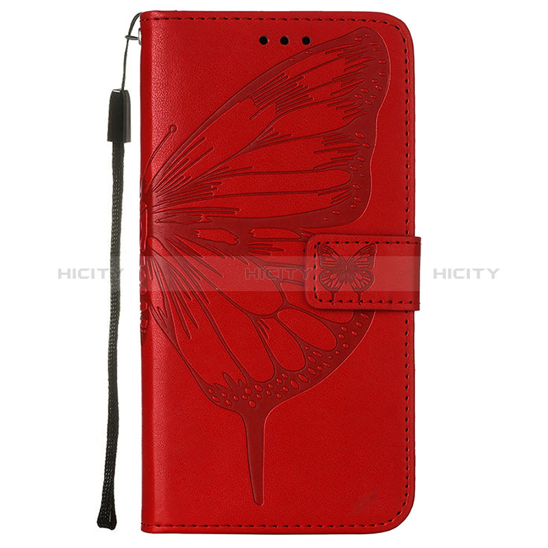 Custodia Portafoglio In Pelle Farfalla Cover con Supporto L10 per Apple iPhone 14 Pro Rosso