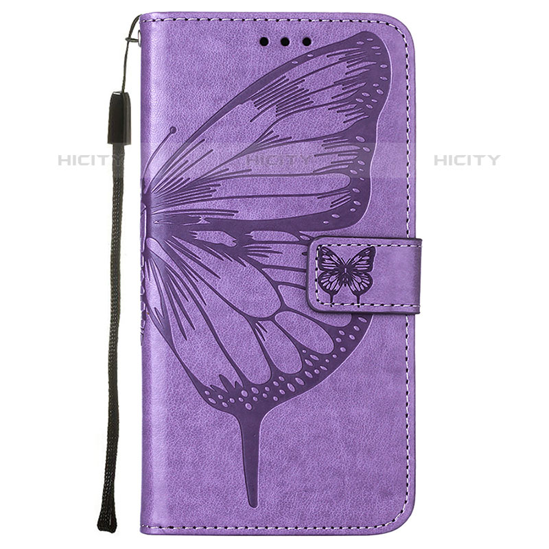 Custodia Portafoglio In Pelle Farfalla Cover con Supporto L10 per Apple iPhone 15 Pro Lavanda