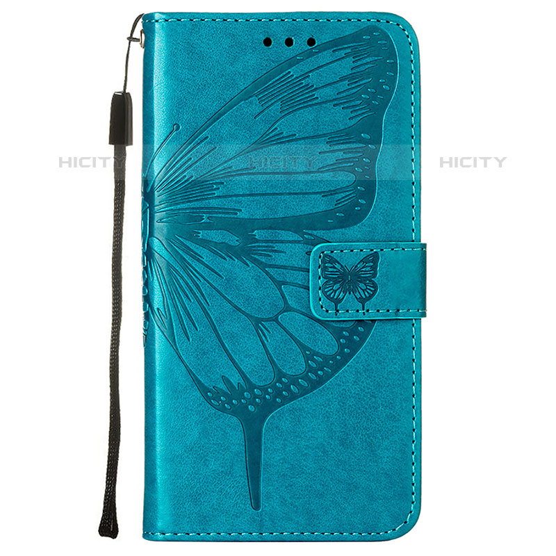 Custodia Portafoglio In Pelle Farfalla Cover con Supporto L10 per Apple iPhone 15 Pro Max Blu