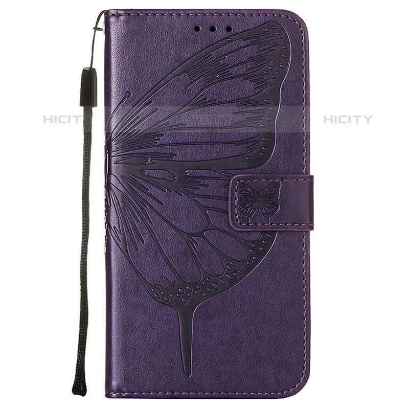 Custodia Portafoglio In Pelle Farfalla Cover con Supporto L10 per Apple iPhone 15 Pro Max Viola