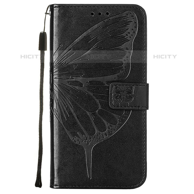 Custodia Portafoglio In Pelle Farfalla Cover con Supporto L10 per Apple iPhone 15 Pro Nero