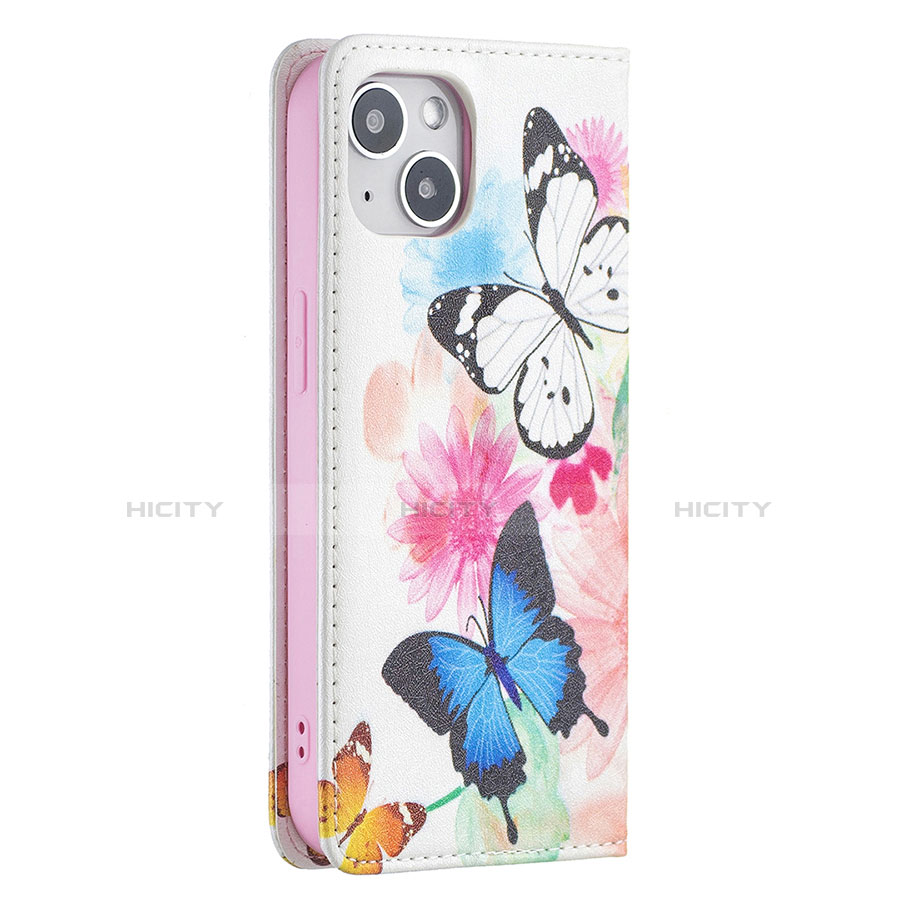 Custodia Portafoglio In Pelle Farfalla Cover con Supporto per Apple iPhone 14 Plus Rosa