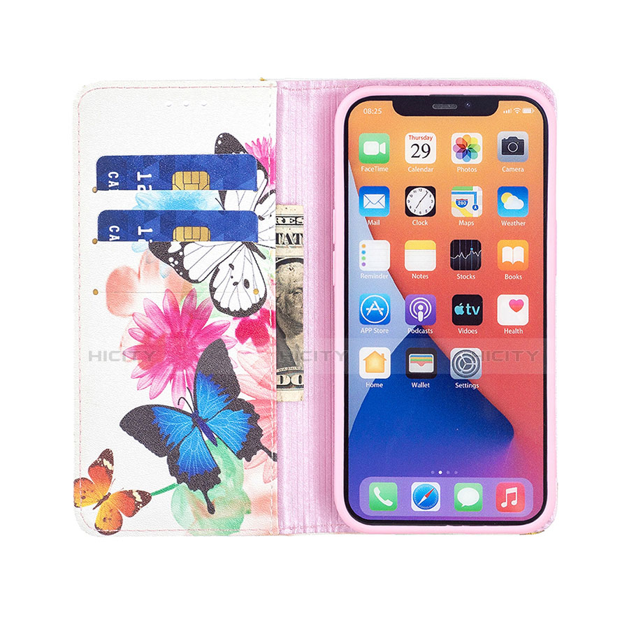 Custodia Portafoglio In Pelle Farfalla Cover con Supporto per Apple iPhone 14 Plus Rosa