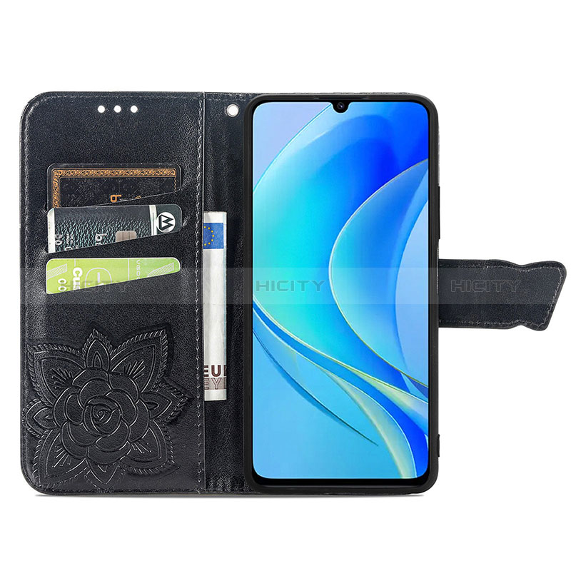 Custodia Portafoglio In Pelle Farfalla Cover con Supporto per Huawei Enjoy 50