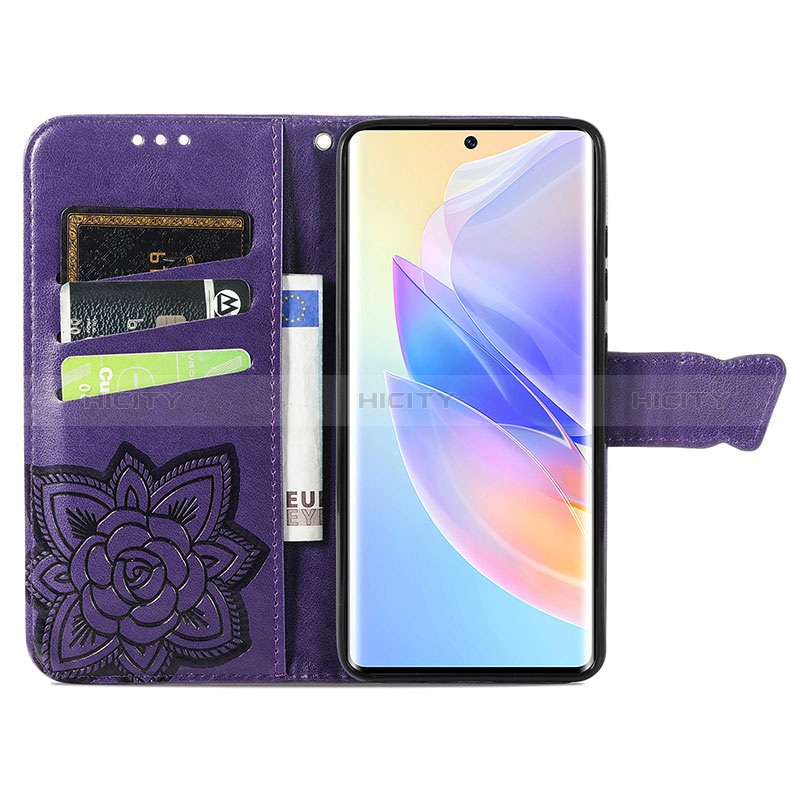 Custodia Portafoglio In Pelle Farfalla Cover con Supporto per Huawei Honor 60 SE 5G