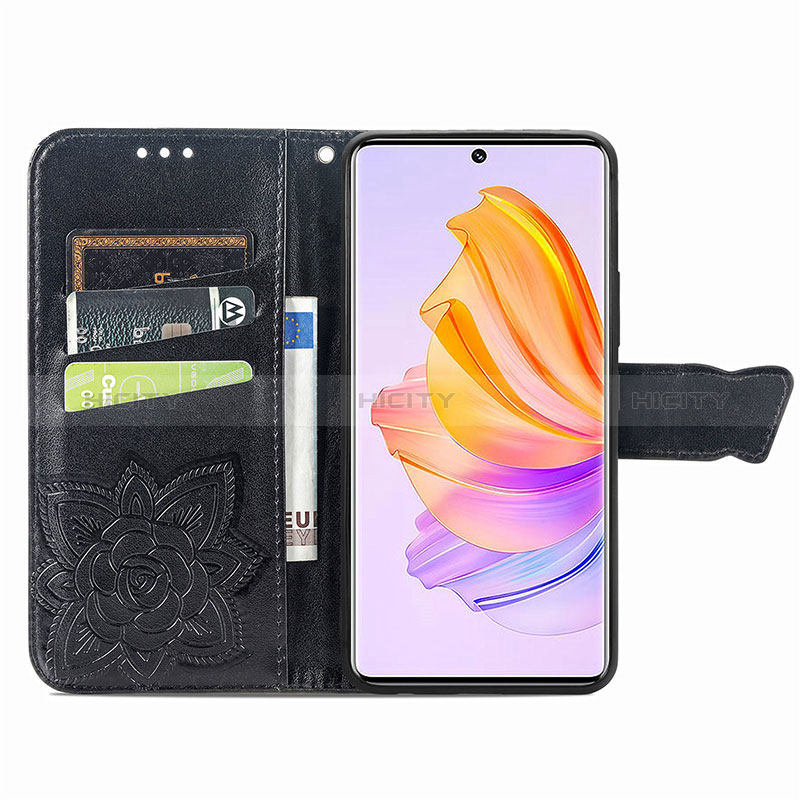 Custodia Portafoglio In Pelle Farfalla Cover con Supporto per Huawei Honor 80 SE 5G