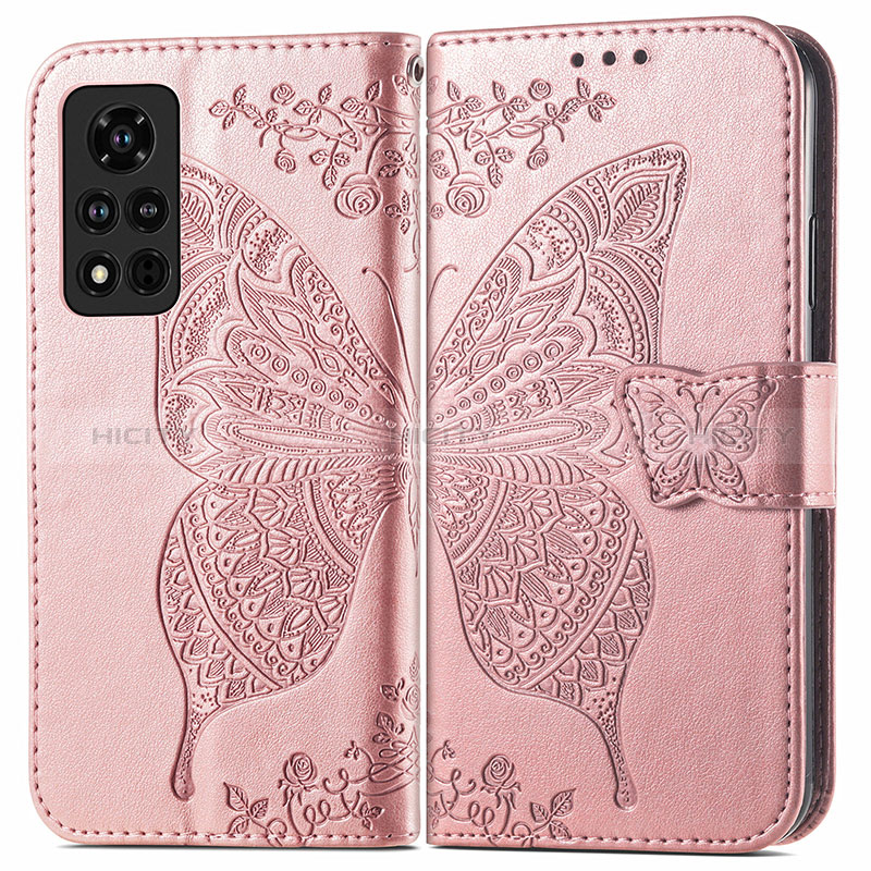 Custodia Portafoglio In Pelle Farfalla Cover con Supporto per Huawei Honor V40 5G