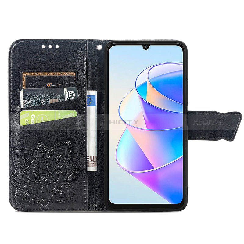 Custodia Portafoglio In Pelle Farfalla Cover con Supporto per Huawei Honor X7a