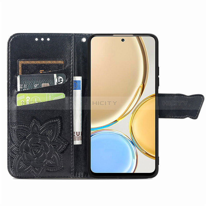 Custodia Portafoglio In Pelle Farfalla Cover con Supporto per Huawei Honor X9 5G