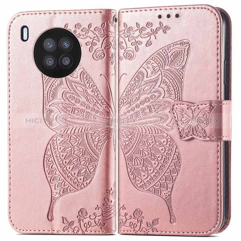 Custodia Portafoglio In Pelle Farfalla Cover con Supporto per Huawei Nova 8i