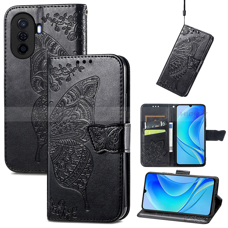 Custodia Portafoglio In Pelle Farfalla Cover con Supporto per Huawei Nova Y70