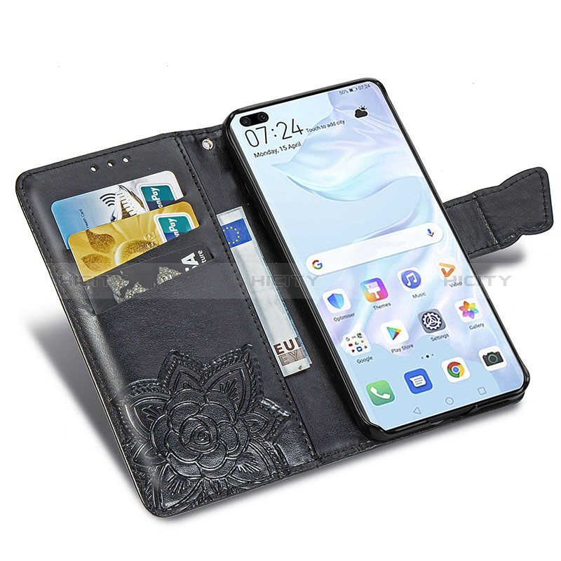 Custodia Portafoglio In Pelle Farfalla Cover con Supporto per Huawei P40