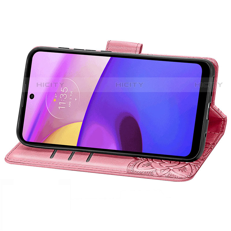 Custodia Portafoglio In Pelle Farfalla Cover con Supporto per Motorola Moto E40