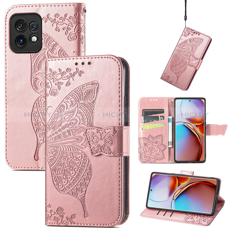 Custodia Portafoglio In Pelle Farfalla Cover con Supporto per Motorola Moto Edge Plus (2023) 5G