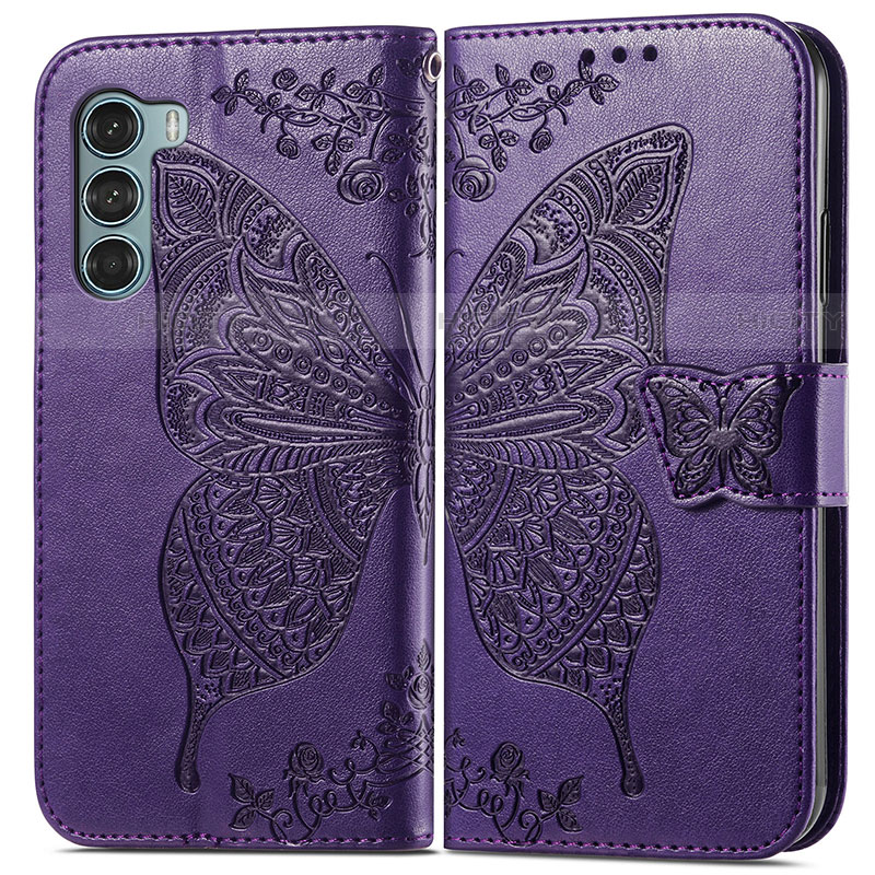 Custodia Portafoglio In Pelle Farfalla Cover con Supporto per Motorola Moto Edge S30 5G