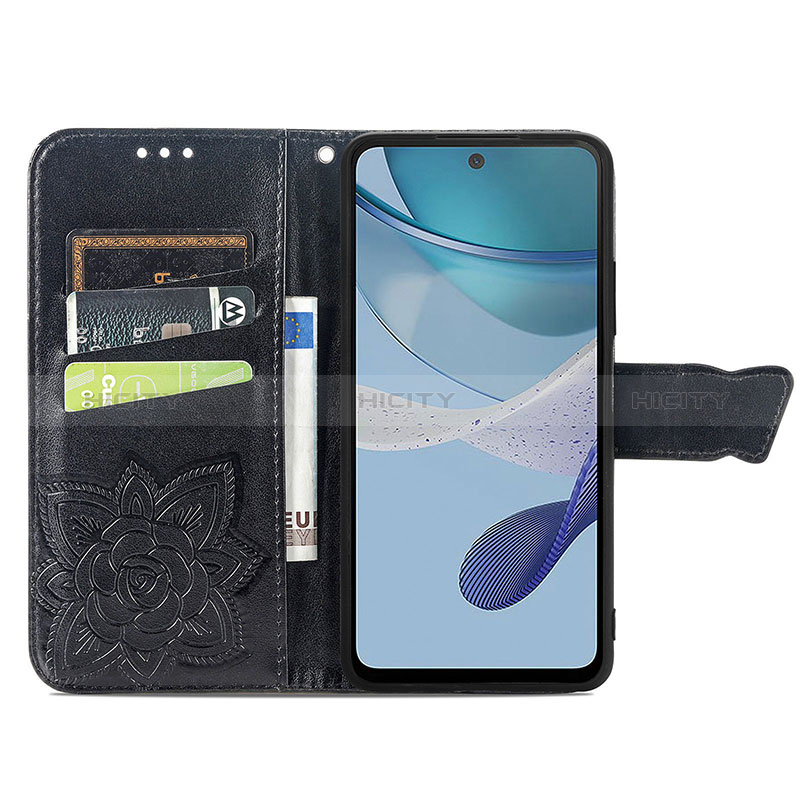 Custodia Portafoglio In Pelle Farfalla Cover con Supporto per Motorola Moto G53 5G