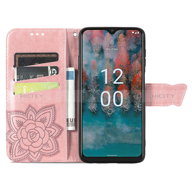 Custodia Portafoglio In Pelle Farfalla Cover con Supporto per Nokia C12