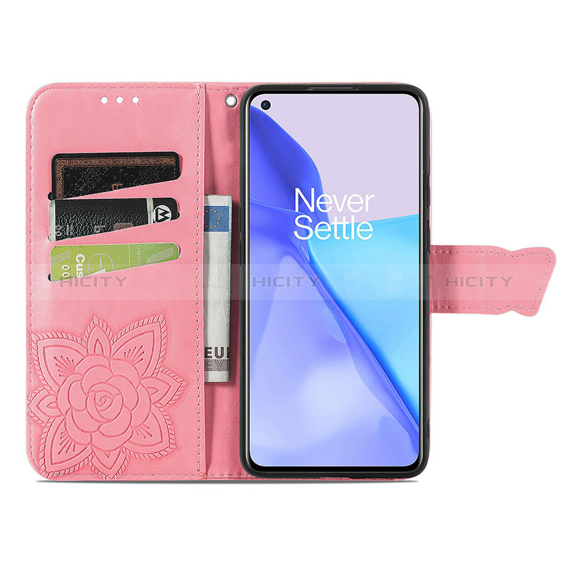 Custodia Portafoglio In Pelle Farfalla Cover con Supporto per OnePlus 9 5G