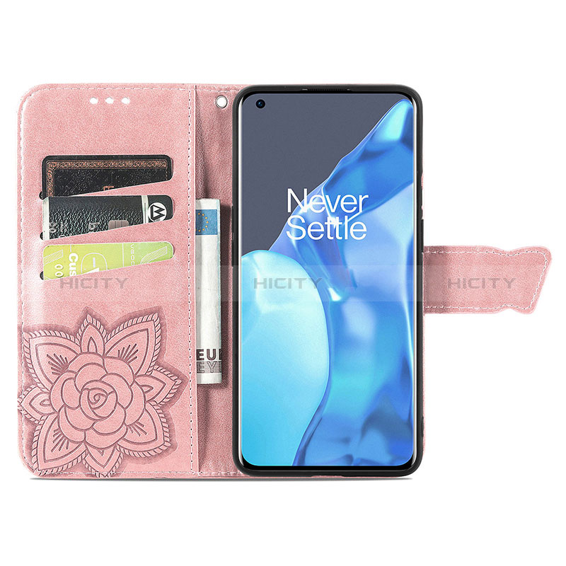 Custodia Portafoglio In Pelle Farfalla Cover con Supporto per OnePlus 9 Pro 5G