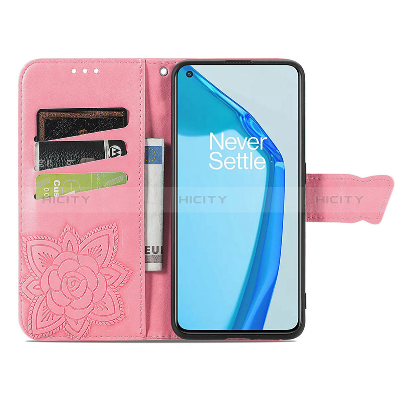 Custodia Portafoglio In Pelle Farfalla Cover con Supporto per OnePlus 9R 5G