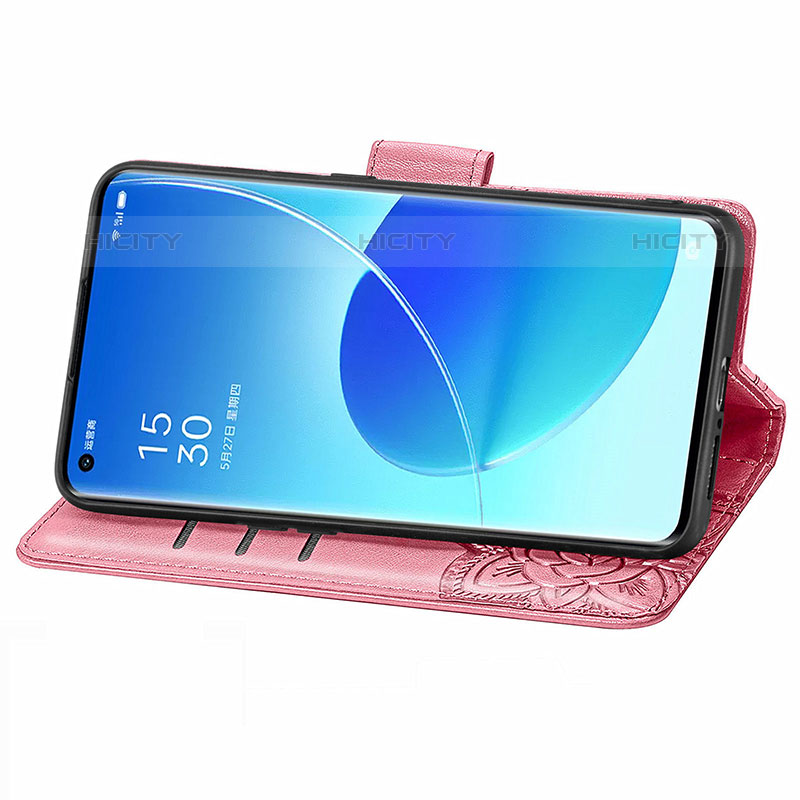 Custodia Portafoglio In Pelle Farfalla Cover con Supporto per Oppo Reno6 Pro+ Plus 5G