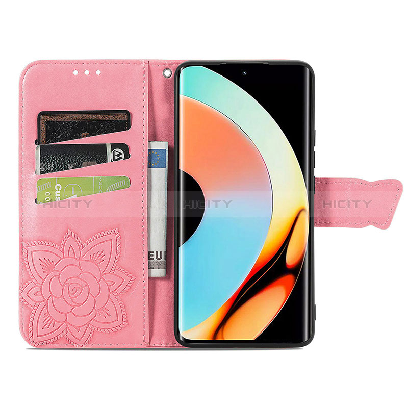 Custodia Portafoglio In Pelle Farfalla Cover con Supporto per Realme 10 Pro+ Plus 5G