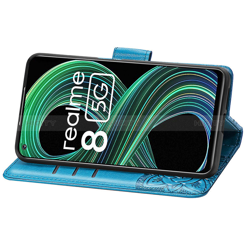 Custodia Portafoglio In Pelle Farfalla Cover con Supporto per Realme 8 5G