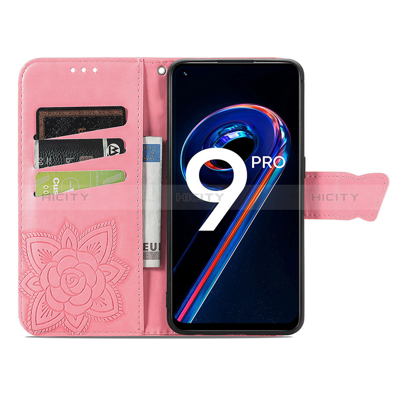 Custodia Portafoglio In Pelle Farfalla Cover con Supporto per Realme 9 5G