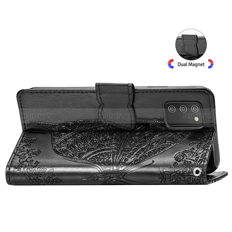 Custodia Portafoglio In Pelle Farfalla Cover con Supporto per Samsung Galaxy A02s