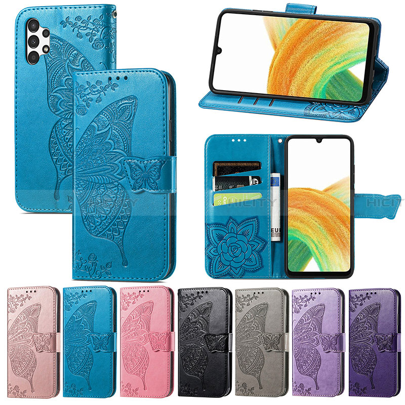 Custodia Portafoglio In Pelle Farfalla Cover con Supporto per Samsung Galaxy A13 4G