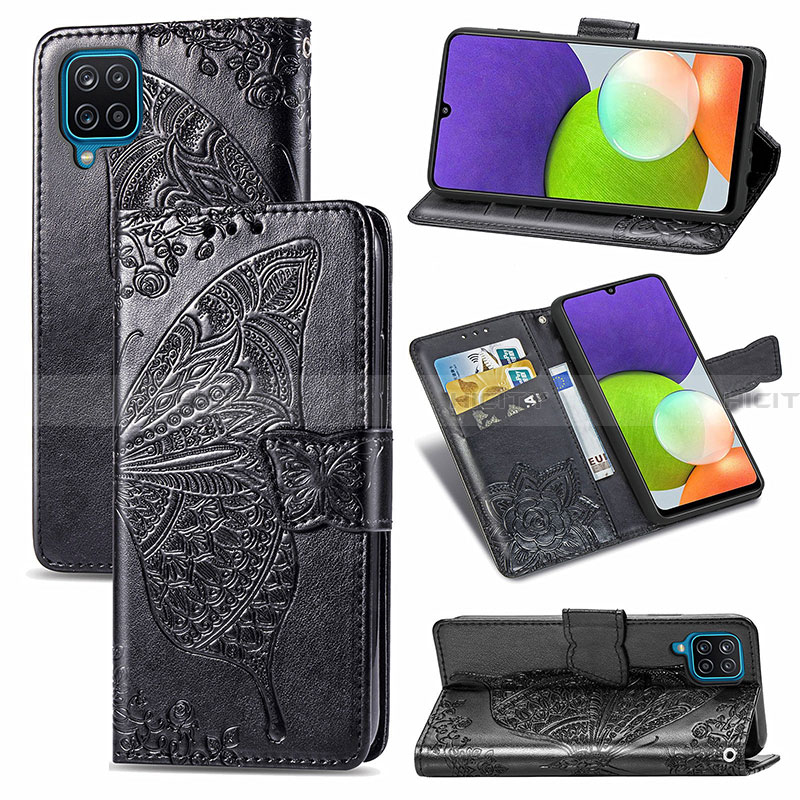 Custodia Portafoglio In Pelle Farfalla Cover con Supporto per Samsung Galaxy A22 4G