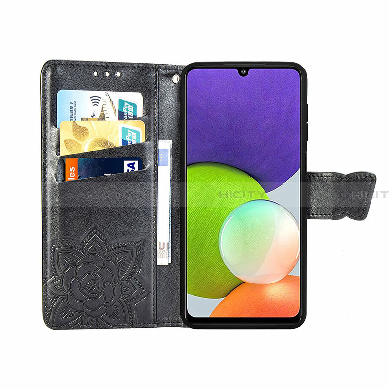 Custodia Portafoglio In Pelle Farfalla Cover con Supporto per Samsung Galaxy A22 4G