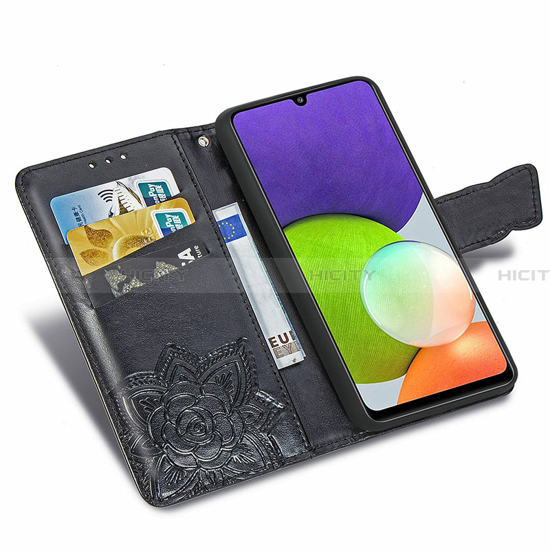 Custodia Portafoglio In Pelle Farfalla Cover con Supporto per Samsung Galaxy A22 4G