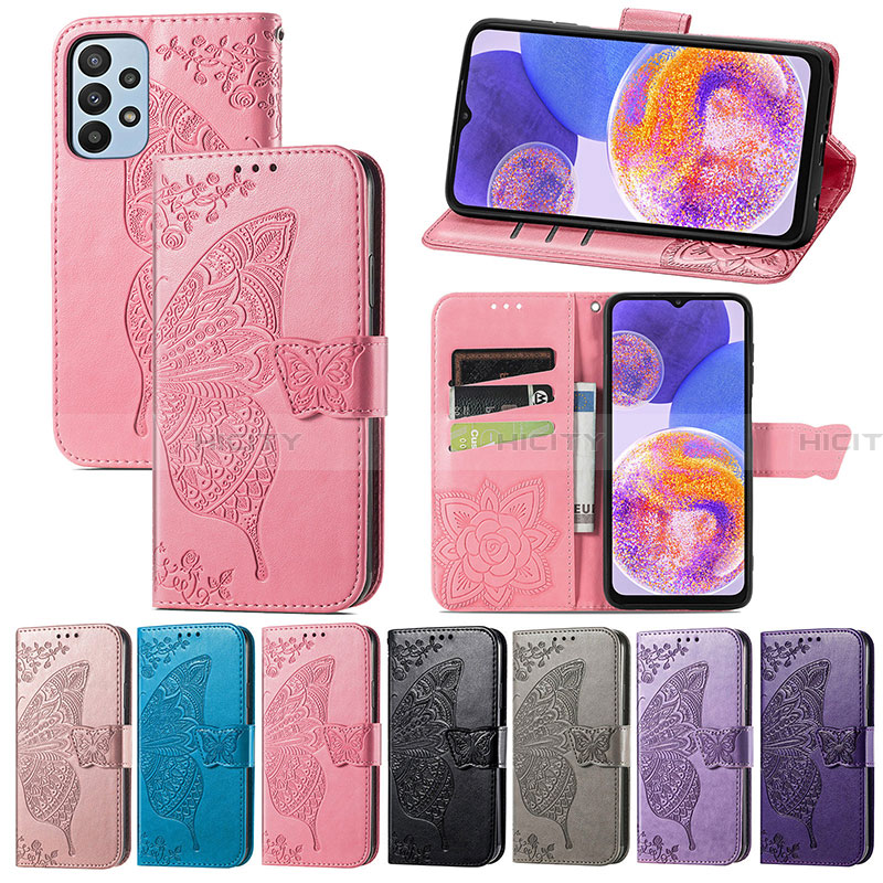 Custodia Portafoglio In Pelle Farfalla Cover con Supporto per Samsung Galaxy A23 4G