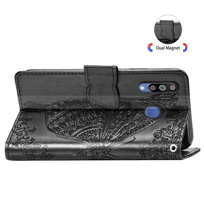 Custodia Portafoglio In Pelle Farfalla Cover con Supporto per Samsung Galaxy A40s