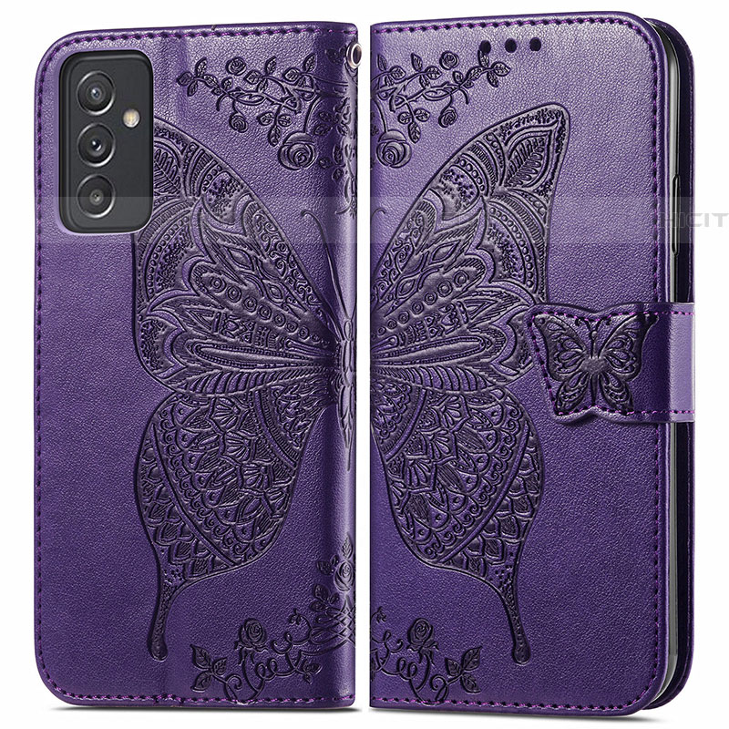 Custodia Portafoglio In Pelle Farfalla Cover con Supporto per Samsung Galaxy A54 5G Viola