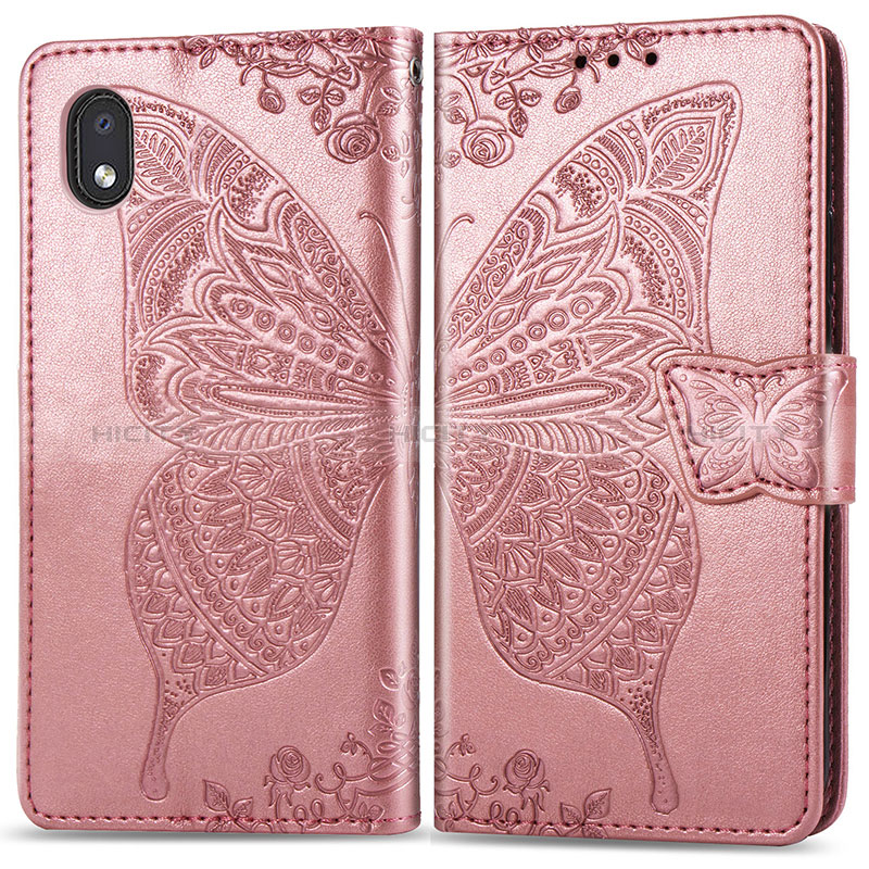 Custodia Portafoglio In Pelle Farfalla Cover con Supporto per Samsung Galaxy M01 Core Rosa