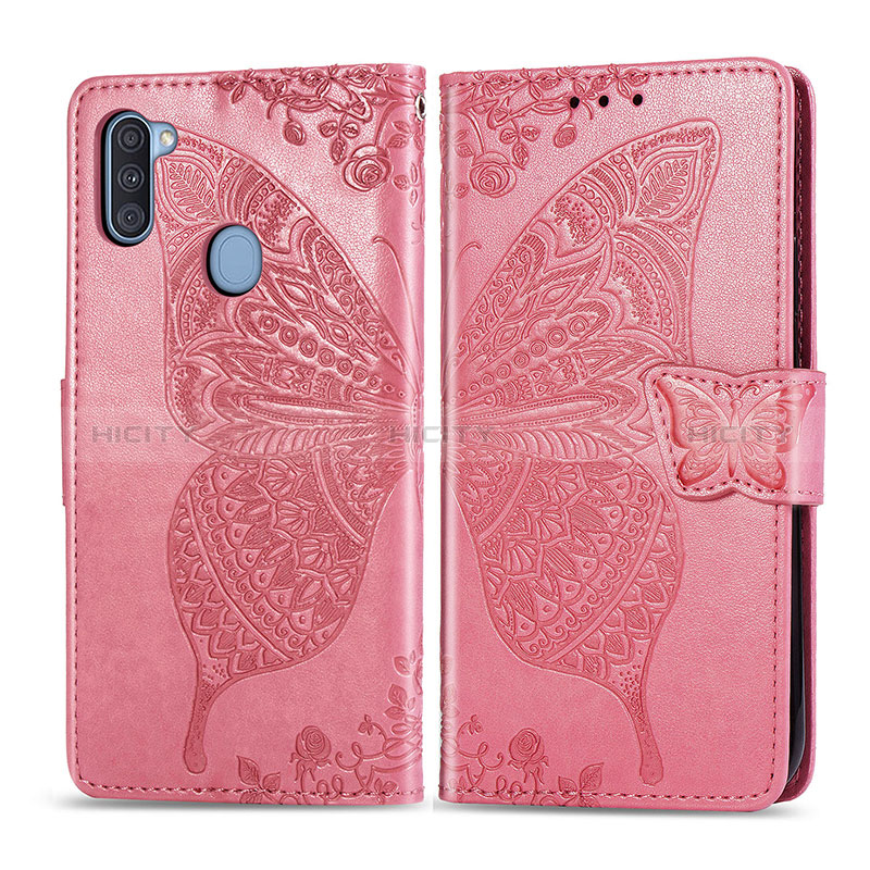 Custodia Portafoglio In Pelle Farfalla Cover con Supporto per Samsung Galaxy M11