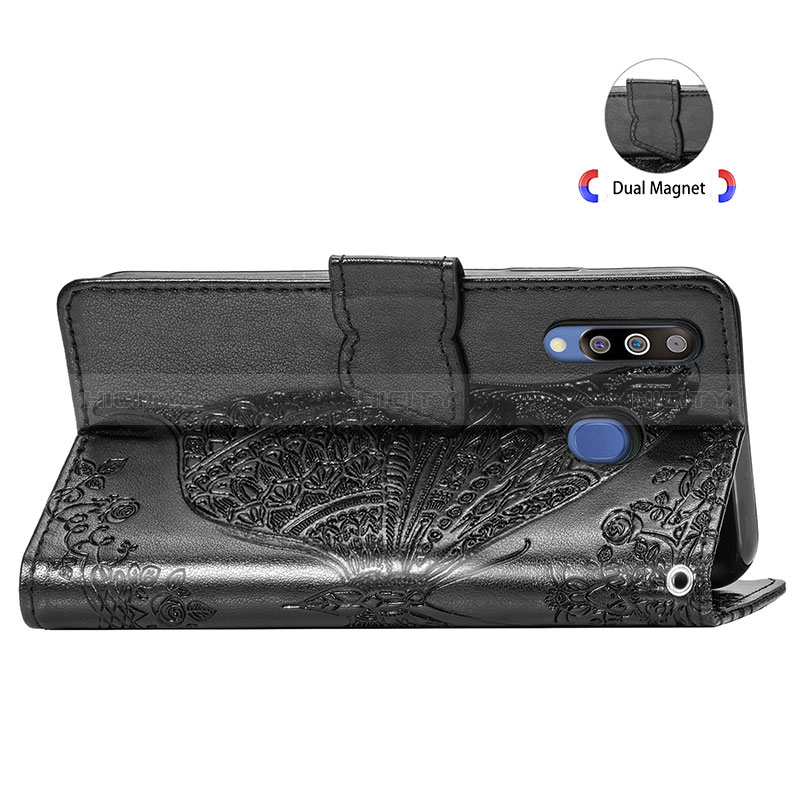 Custodia Portafoglio In Pelle Farfalla Cover con Supporto per Samsung Galaxy M30