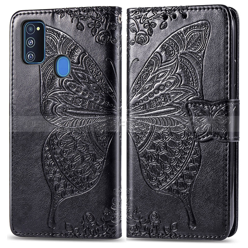 Custodia Portafoglio In Pelle Farfalla Cover con Supporto per Samsung Galaxy M30s