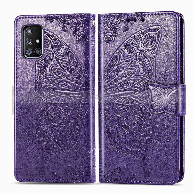 Custodia Portafoglio In Pelle Farfalla Cover con Supporto per Samsung Galaxy M40S