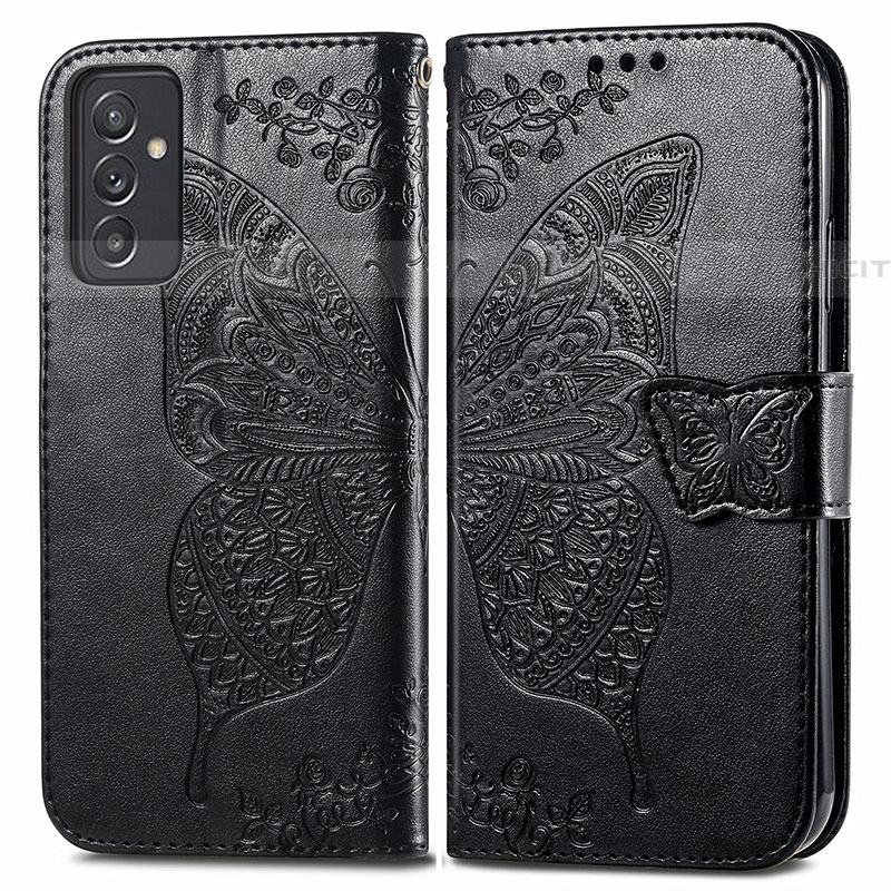 Custodia Portafoglio In Pelle Farfalla Cover con Supporto per Samsung Galaxy M54 5G Nero